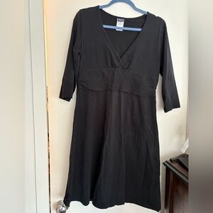 Patagonia Black Margot Dress Organic Cotton 3/4 Sleeves